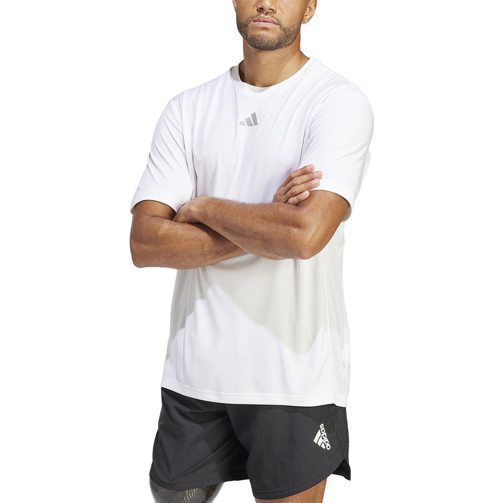 Adidas High Intensity 3 Stripes Mes Short Sleeve T-shirt Weiß XL Mann von Adidas