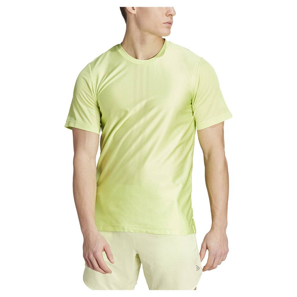 Adidas Hiit Workout 3 Stripes Short Sleeve T-shirt Gelb S Mann von Adidas