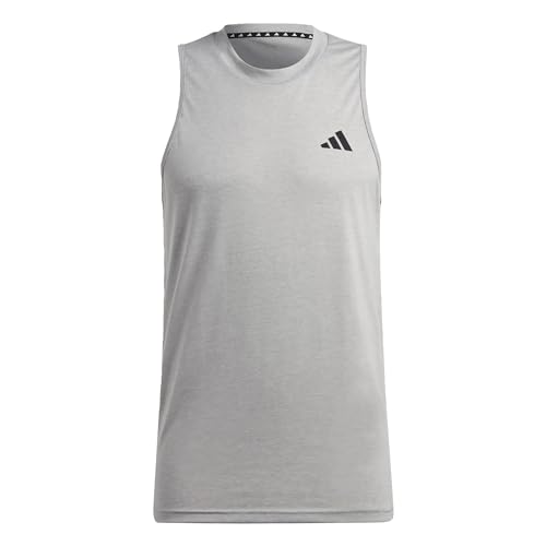 adidas Herren Train Essentials Feelready Training Sleeveless Tee, Medium Grey Heather/White/Black, M adidas Herren Train Essentials Feelready Training Sleeveless Tee, Medium Grey Heather/White/Black, M von adidas