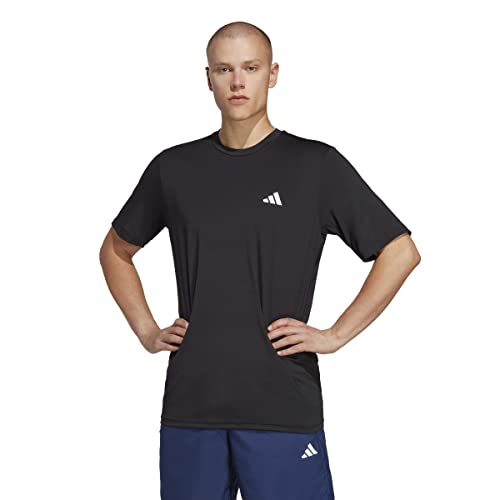 adidas Herren Train Essentials Stretch Training Tee, Black/White, M von adidas