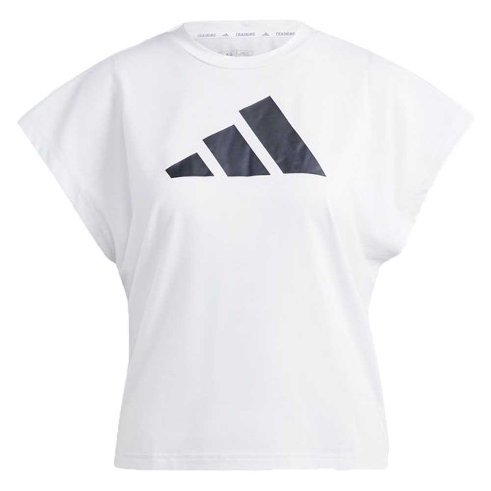 Adidas Icons Regular Fit Logo Short Sleeve T-shirt Weiß M Frau von Adidas