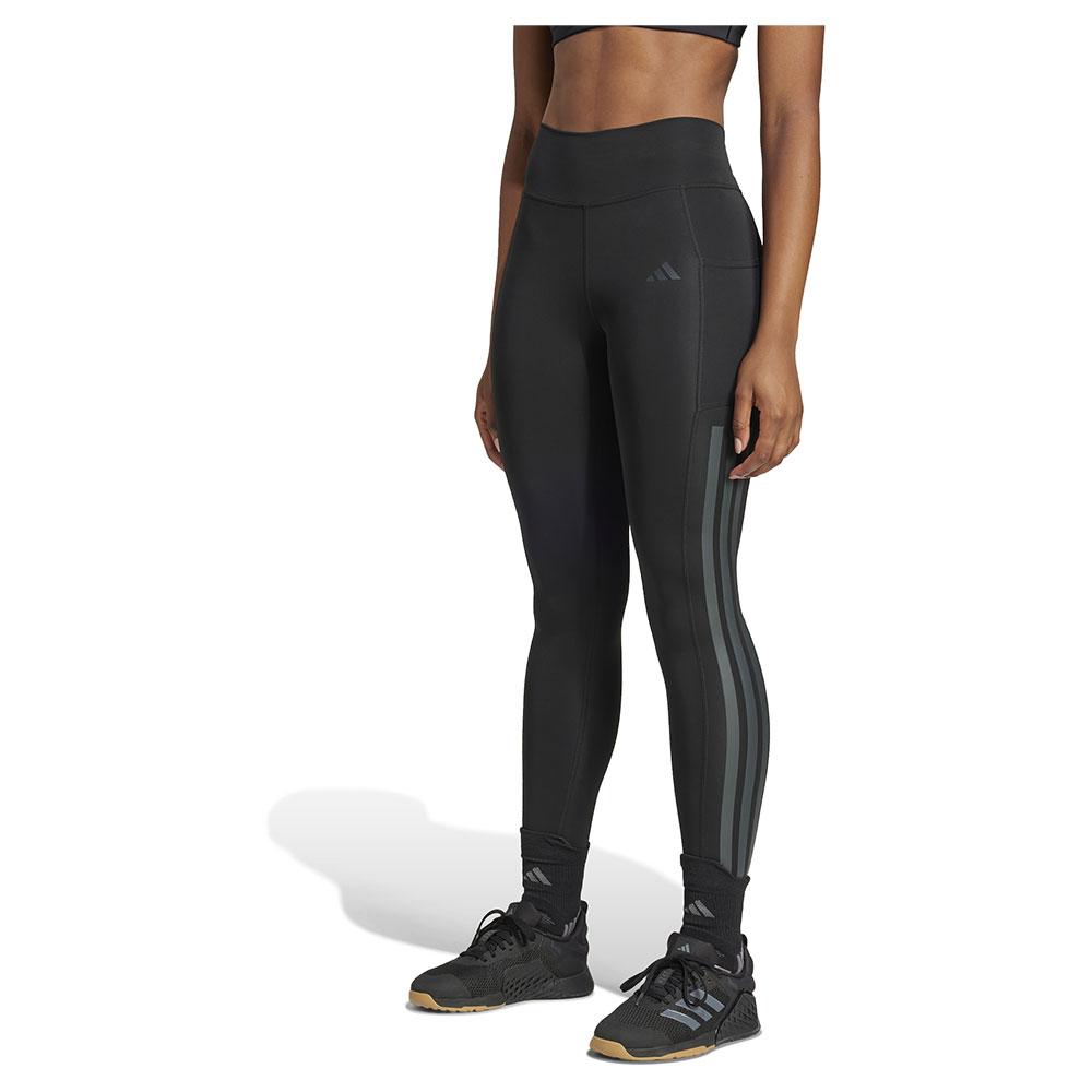 Adidas Optime 3 Stripes Full Length Leggings Schwarz XS Frau von Adidas