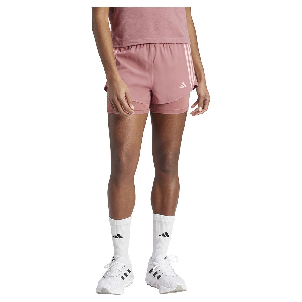 Adidas Own The Run 3 Stripes 2in1 Shorts Rosa XL Frau Adidas Own The Run 3 Stripes 2in1 Shorts Rosa XL Frau von Adidas