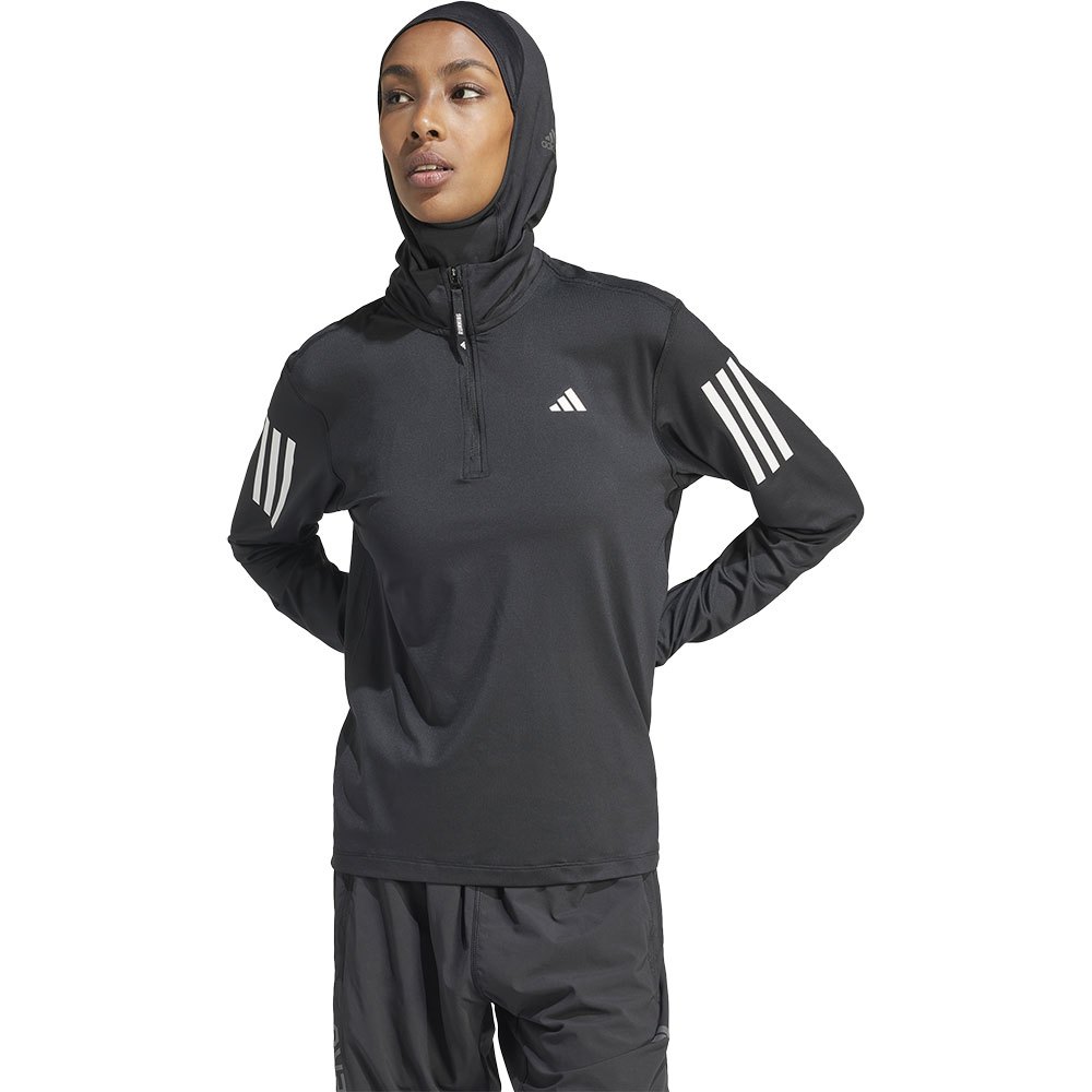 Adidas Own The Run Base Half Zip Sweatshirt Schwarz L Frau von Adidas