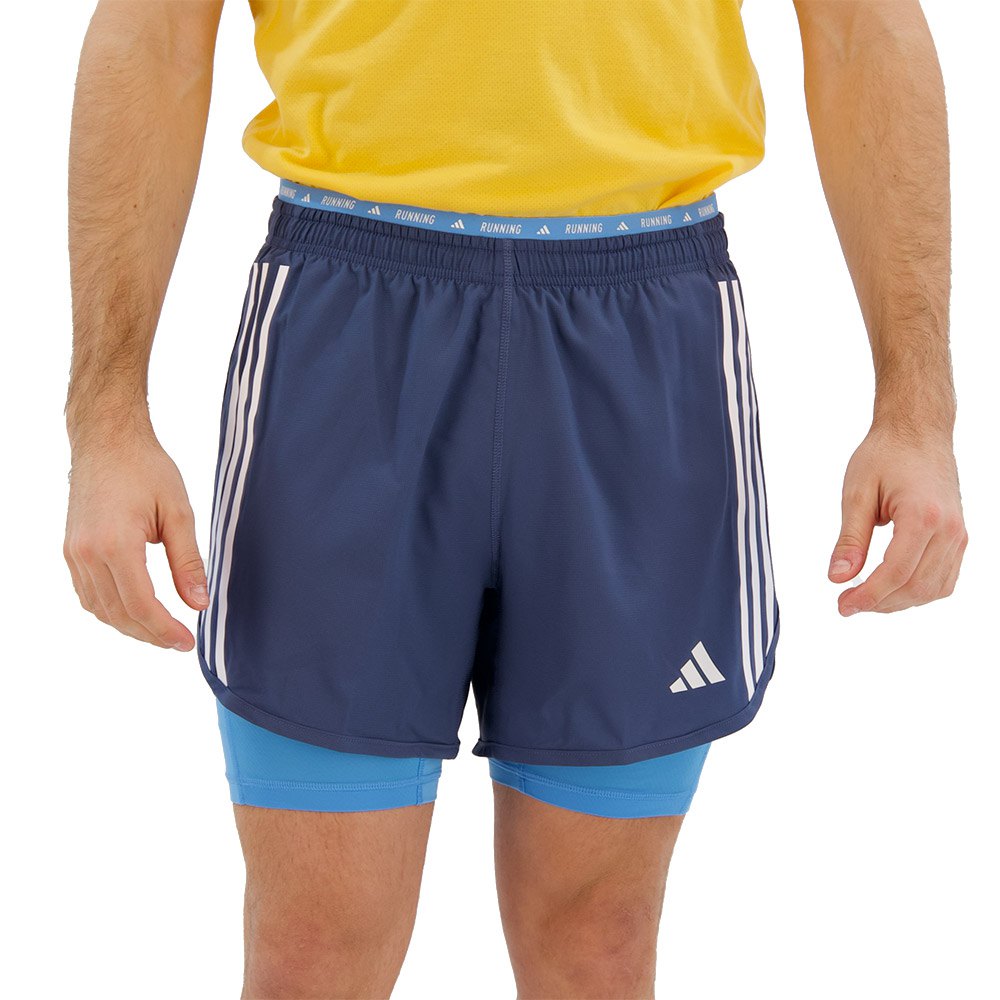 Adidas Own The Run Excite 3 Stripes 2 In 1 Shorts Blau 2XL / Regular Mann von Adidas