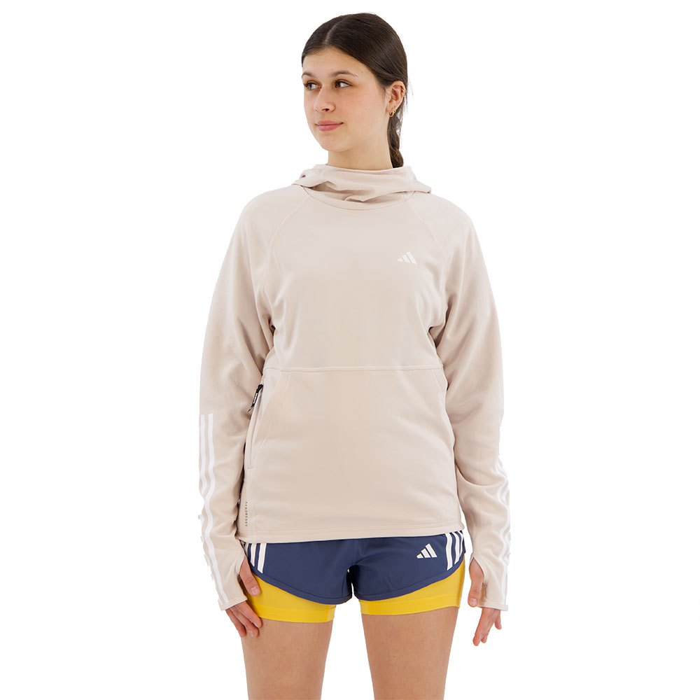 Adidas Own The Run Excite 3 Stripes Hoodie Beige L Frau von Adidas