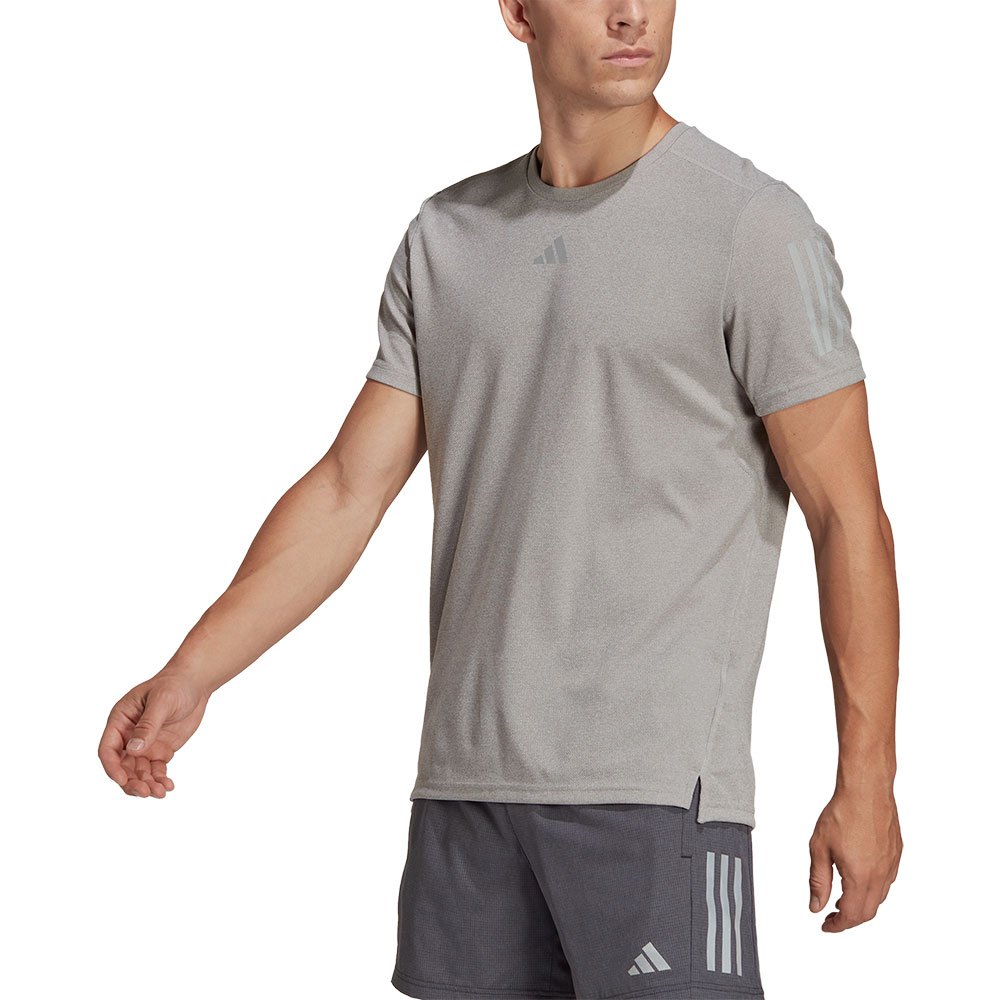 Adidas Own The Run Heather Short Sleeve T-shirt Grau S Mann von Adidas