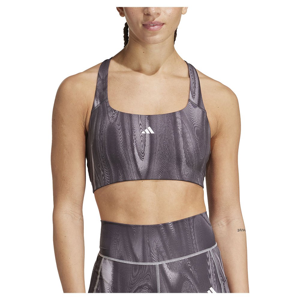 Adidas Powerimpact 3 Stripes Sports Bra Medium Support Grau S / AB Frau von Adidas