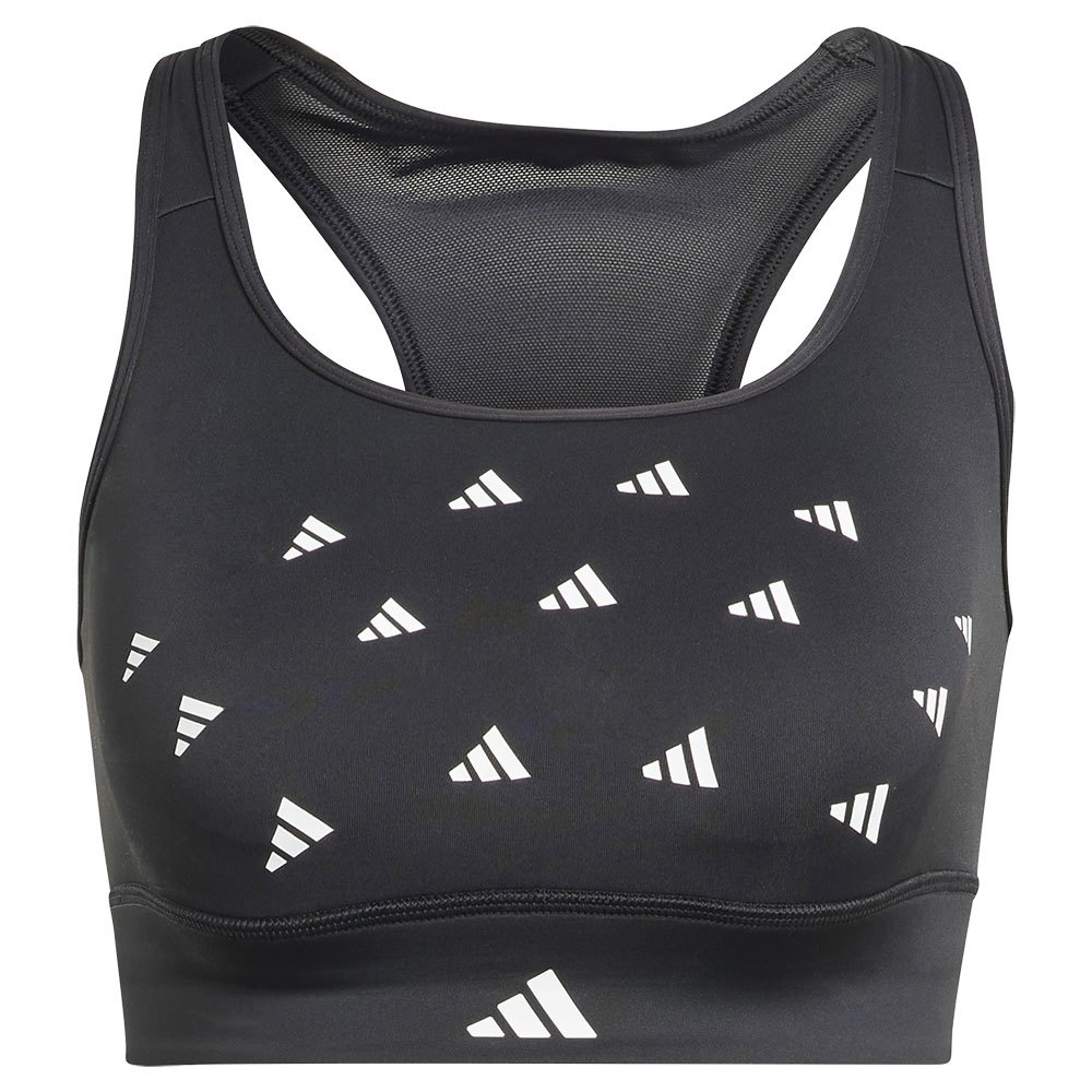 Adidas Powerreact Medium Sports Bra Schwarz XL / AC Frau von Adidas