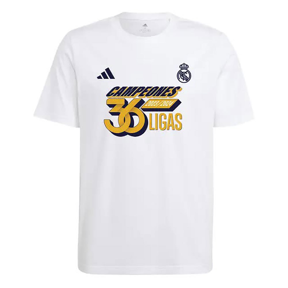 Adidas Real Madrid La Liga Winner 24 Short Sleeve T-shirt Weiß 2XL Mann von Adidas