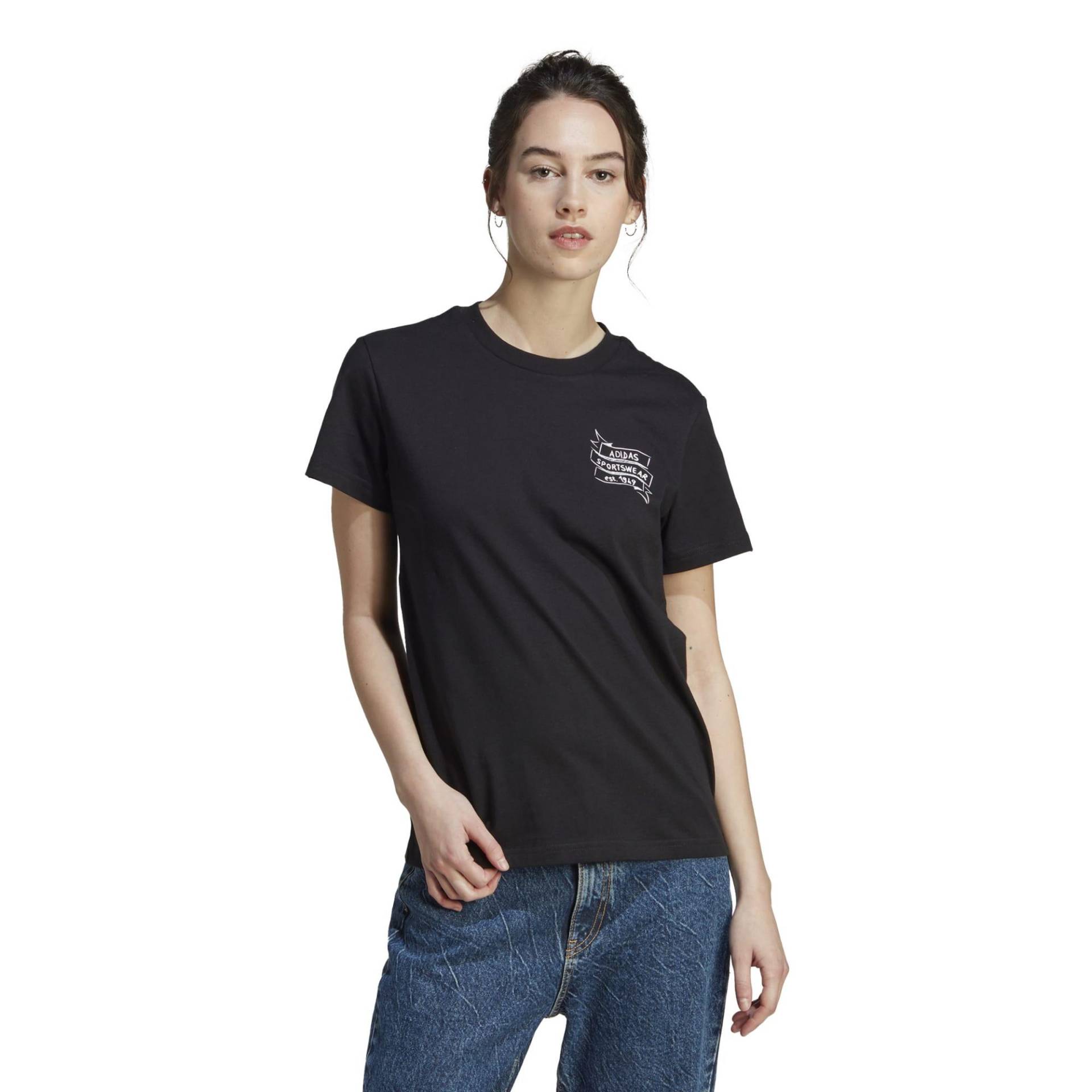 Adidas T-Shirt Damen - Brand Love schwarz von Adidas