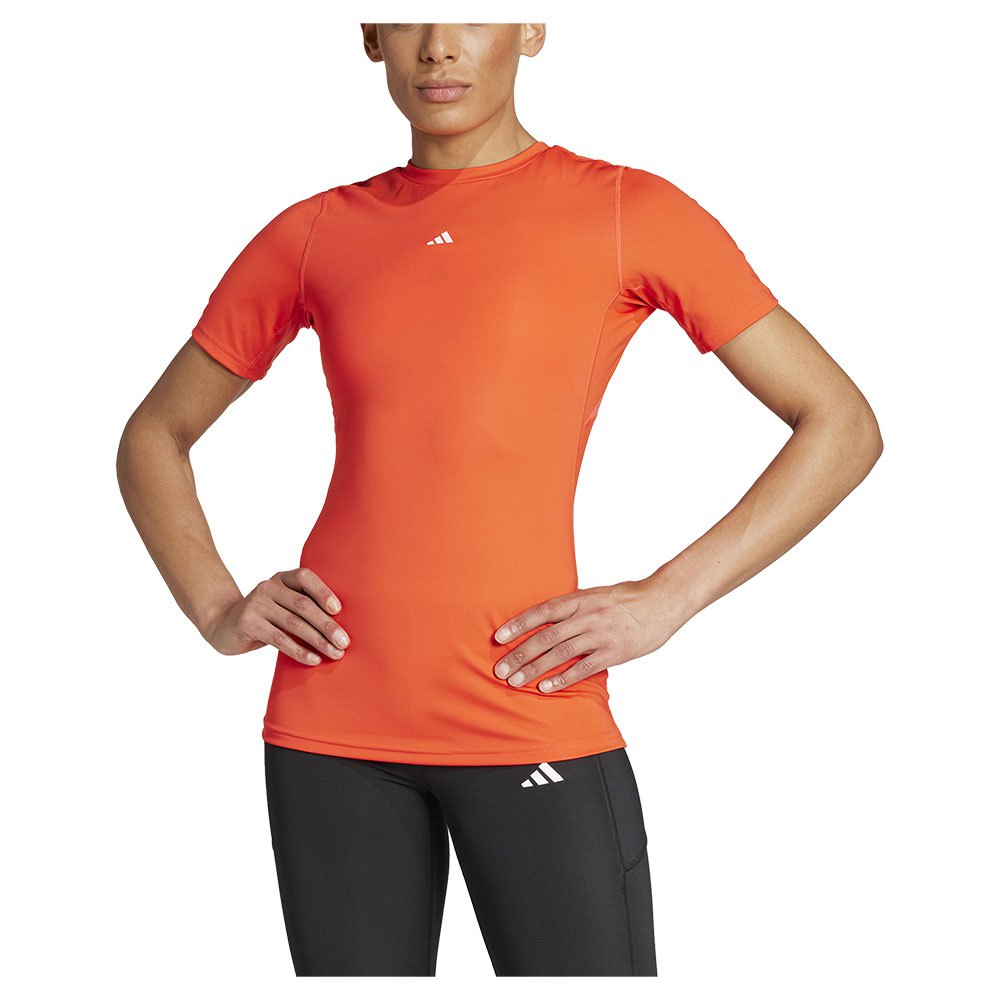 Adidas Techfit Training Short Sleeve T-shirt Orange XS Frau von Adidas