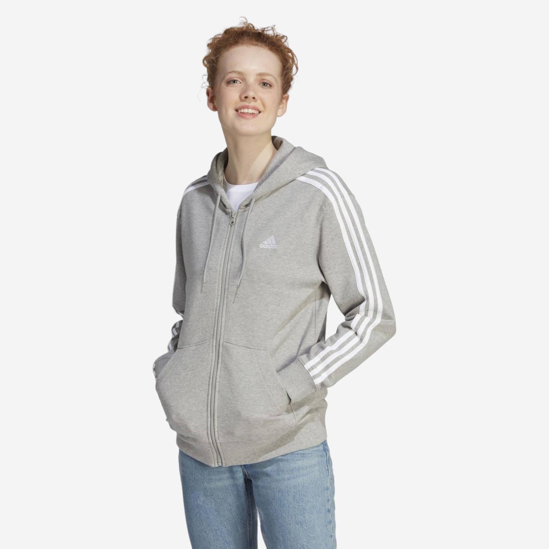 Adidas Trainingsjacke mit Kapuze Damen - grau von Adidas