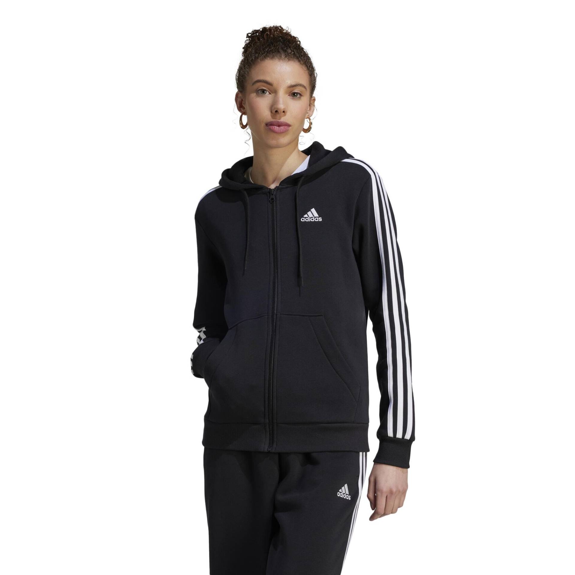 Adidas Trainingsjacke mit Kapuze Damen - schwarz von Adidas