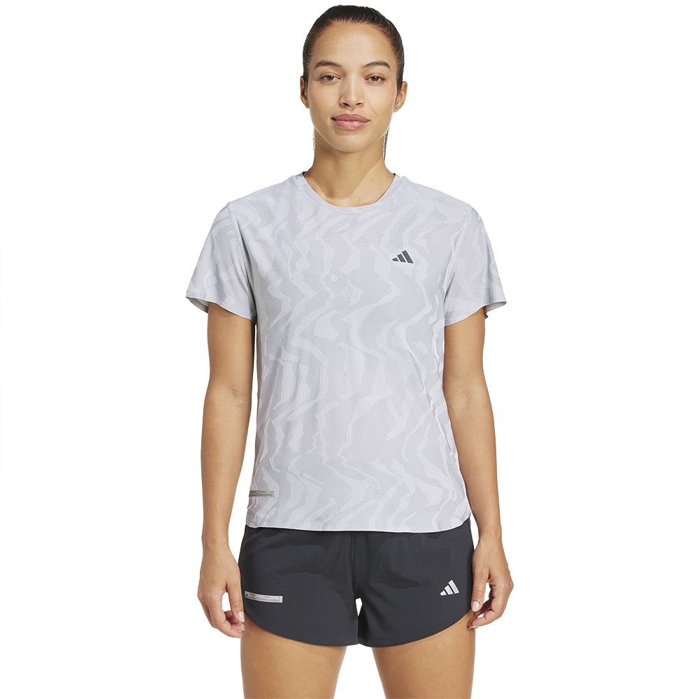 Adidas Ultimate Heat.rdy Engineered Short Sleeve T-shirt Silber M Frau von Adidas