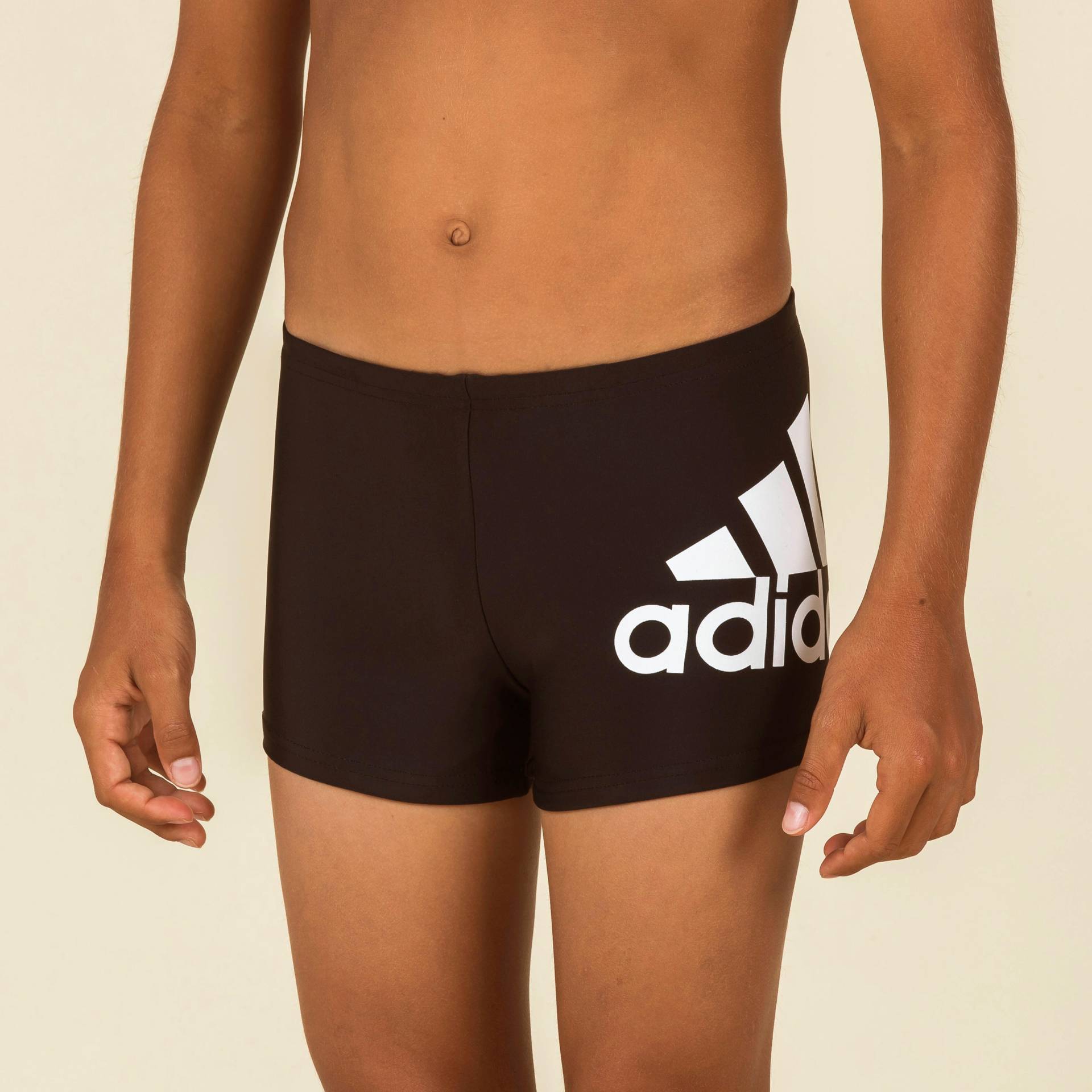 Badehose Boxer Kinder Adidas - Logo schwarz/weiss von Adidas