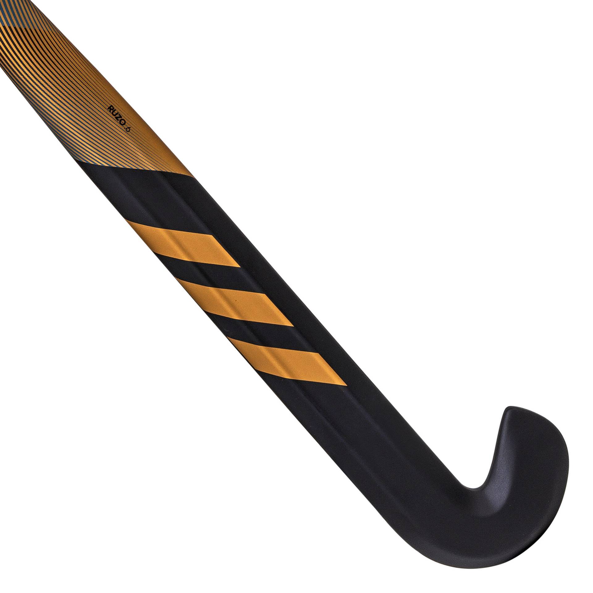 Damen/Herren Feldhockeyschläger für Fortgeschrittene Low Bow 30 % Carbon - Ruzo.6 gold/schwarz von Adidas