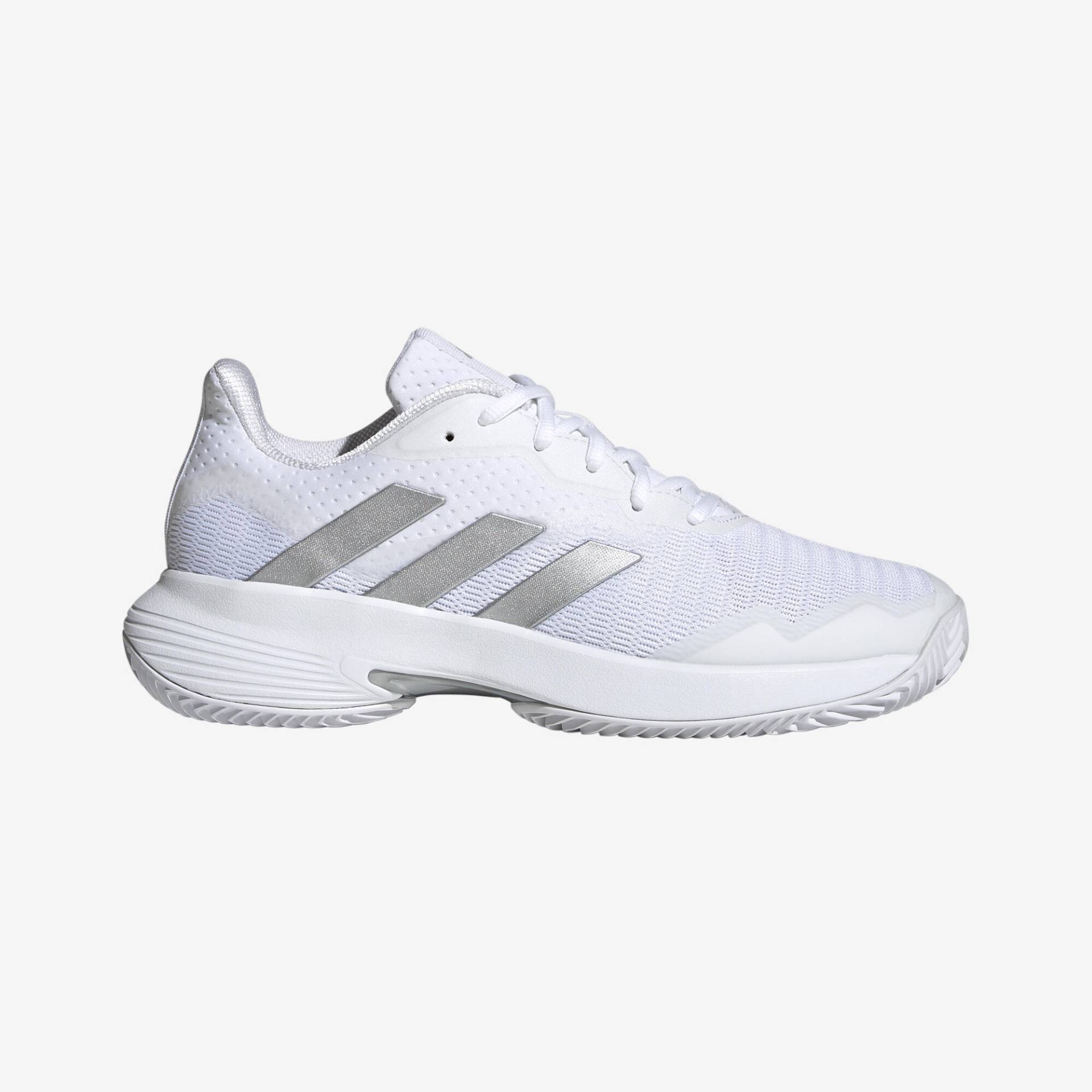 Damen Tennisschuhe Sandplatz - Courtjam Control weiss/silbern von Adidas