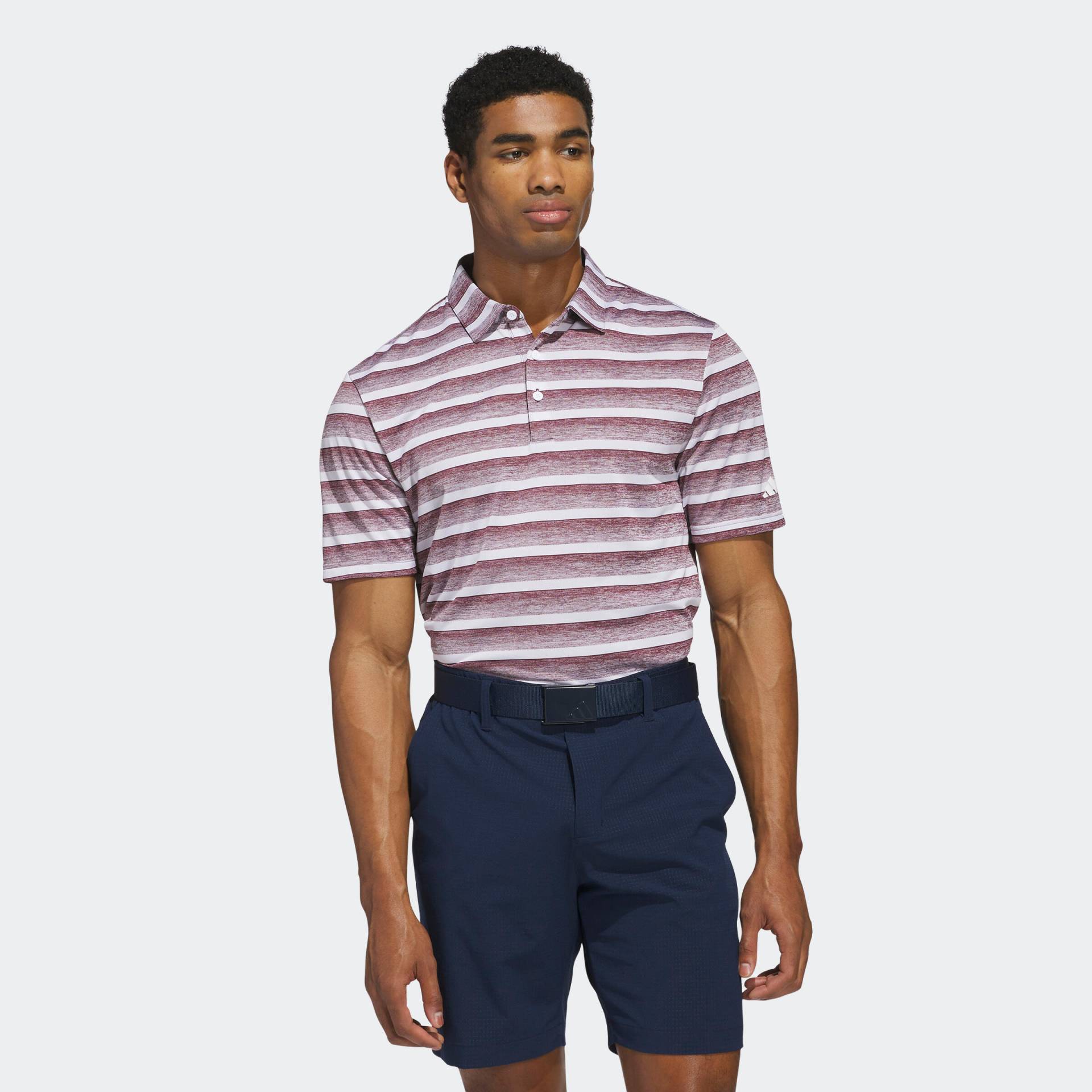 Herren Golf Poloshirt - ADIDAS rot/weiß gestreift Herren Golf Poloshirt - ADIDAS rot/weiß gestreift von Adidas
