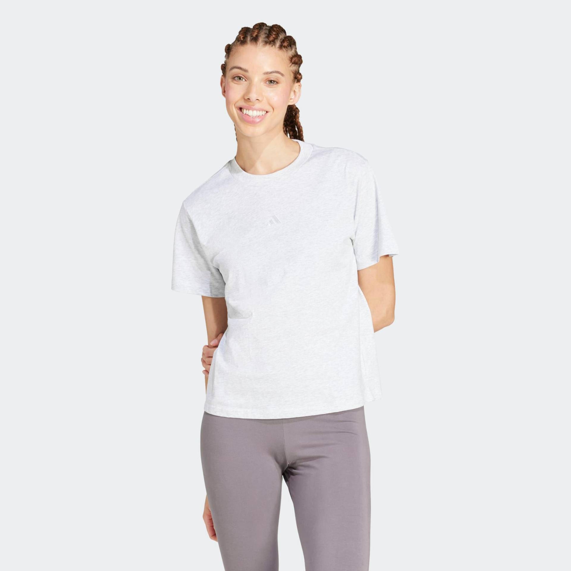 T-Shirt Damen Baumwolle – grau T-Shirt Damen Baumwolle – grau von Adidas