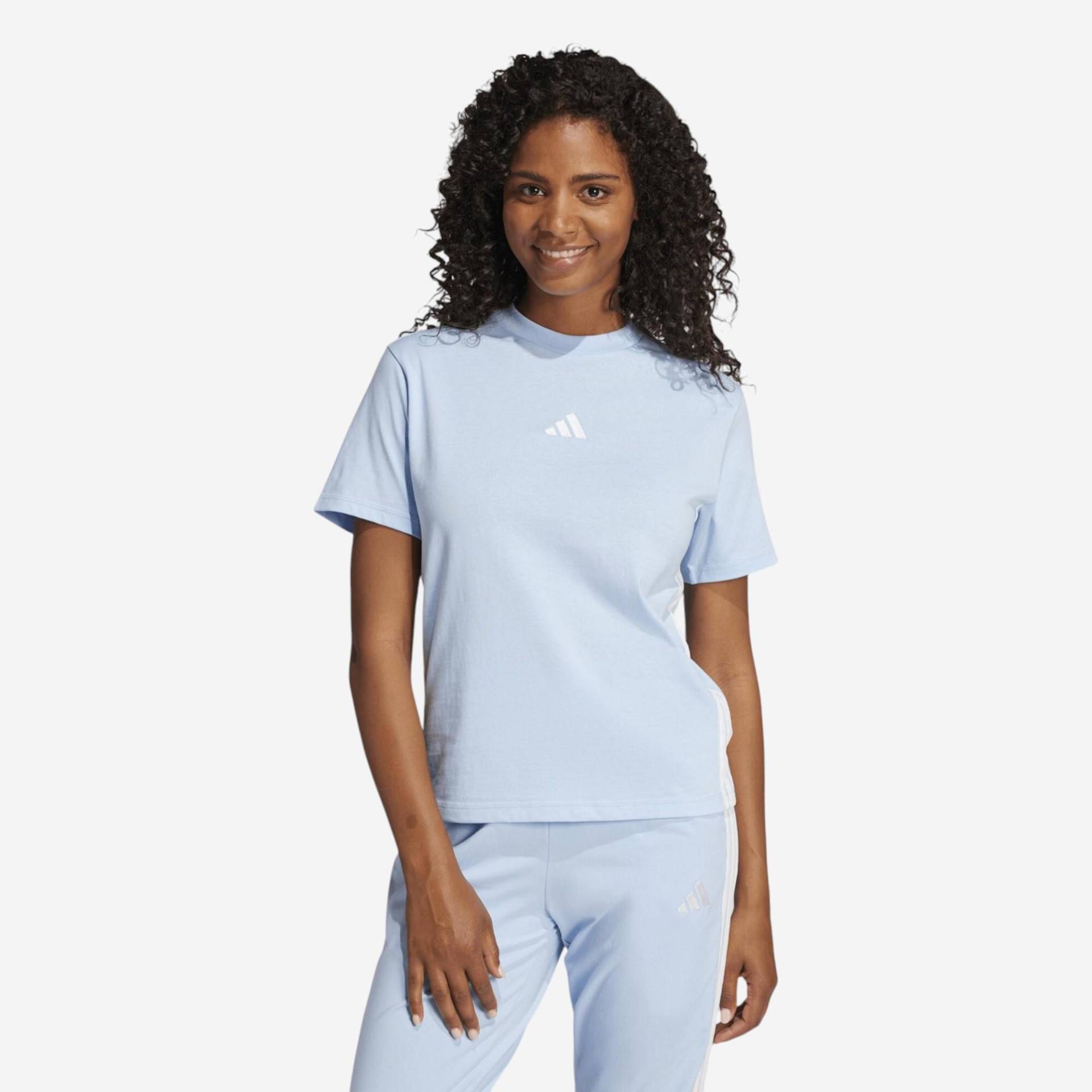 T-Shirt Damen Fitness - hellblau von Adidas