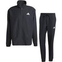 adidas 3 Stripes Woven Trainingsanzug Herren in schwarz, Größe: L von Adidas