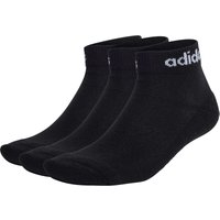3er Pack adidas Linear Cushioned Ankle Socken 095A - black/white 46-48 von adidas performance