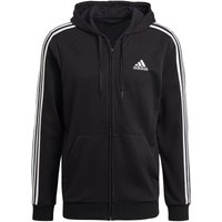 adidas Essentials French Terry 3-Streifen Hoodie Herren black/white S von adidas Sportswear