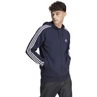 adidas Essentials French Terry 3-Stripes Full-Zip Sweatjacke Herren in dunkelblau, Größe: S von Adidas