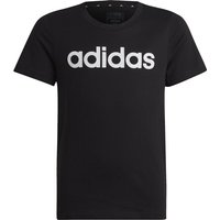 adidas Essentials Linear Logo Slim Fit T-Shirt Kinder 000 - black/white 152 von adidas Sportswear