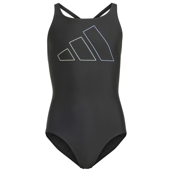 adidas - Girl's Big Bars Suit - Badeanzug Gr 116 grau/schwarz von Adidas