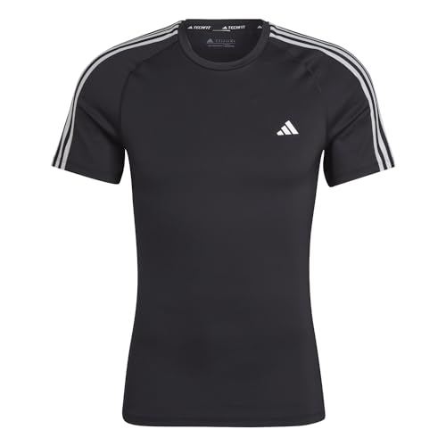adidas Herren Techfit 3-Stripes Training Tee, Black, M adidas Herren Techfit 3-Stripes Training Tee, Black, M von adidas
