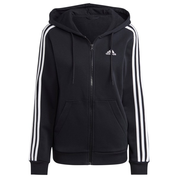 adidas - Women's 3-Stripes Fleece Full Zip Hoodie - Hoodie Gr XS schwarz von Adidas