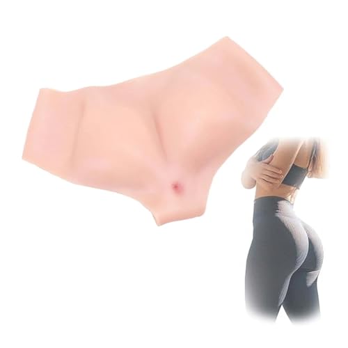 Adima Atmungsaktive Silikonhose Body Shaper Höschen Realistische gefälschte Pussy Dreieck Slips Verstecken Gaff Tanga für Transgender,Braun,Upgrades von Adima