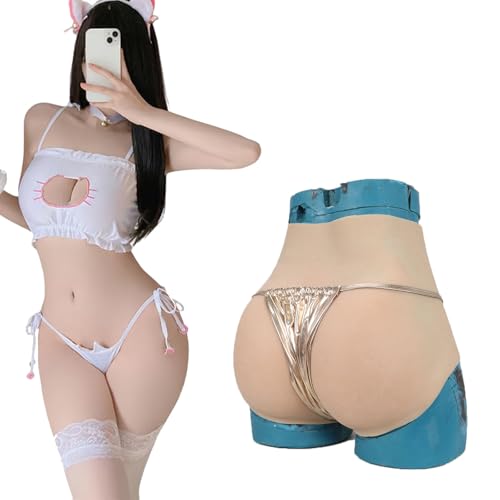 Adima Hohe Taille Fake Ass Enhancer Unterwäsche Butt Lifter Shapewear Control Triangle Hose für Crossdresser Dragqueen,Brown Color,Upgrade von Adima