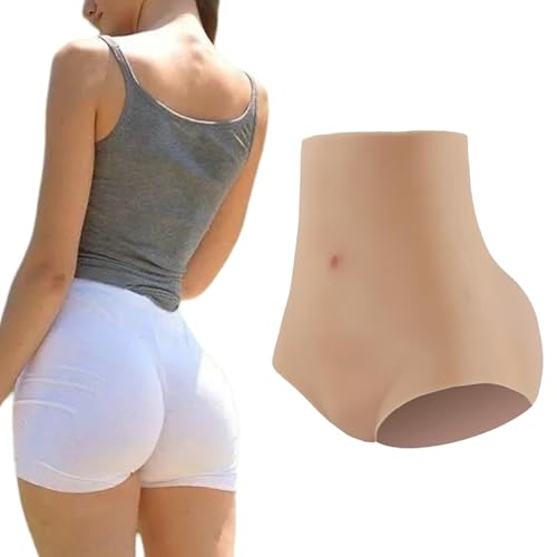 Adima Hohe Taille Silikon Hintern Höschen Hüftheben Enhancer Dreieck Unterwäsche Gefälschte Gesäßkontrolle Shorts für Crossdresser,Braun,1.2CM von Adima