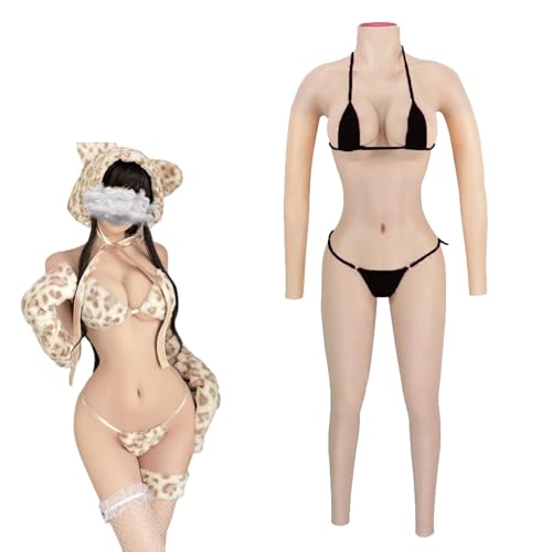 Adima Realistische Silikon F Cup Bodysuit knöchellange gefälschte Vagina Unterwäsche kann für Crossdresser Transgender einlegen und pinkeln,Color2,Silicone von Adima