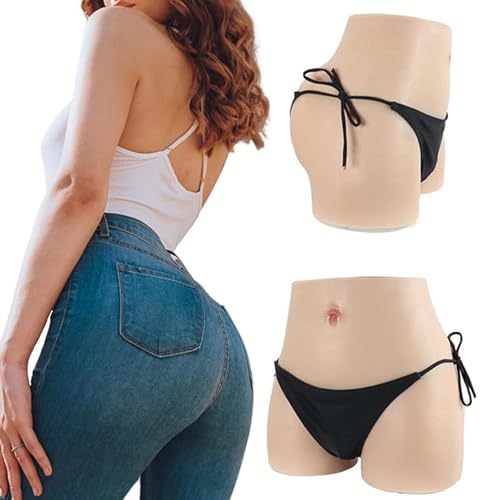 Adima Realistische Silikon Höschen Verstecken Gaff Fake Pussy Panty Pluggable Butt Shapewear Shorts für Transgender Ladyboy,Braun,Basics von Adima