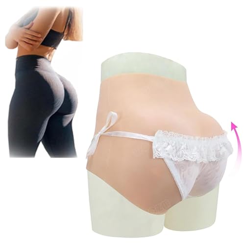 Adima Realistische Silikon Vagina Höschen Po Enhancer Shaper Dreieck Hosen Durchdringbare Unterwäsche für Crossdresser Drag Queen,Braun,Upgrades von Adima