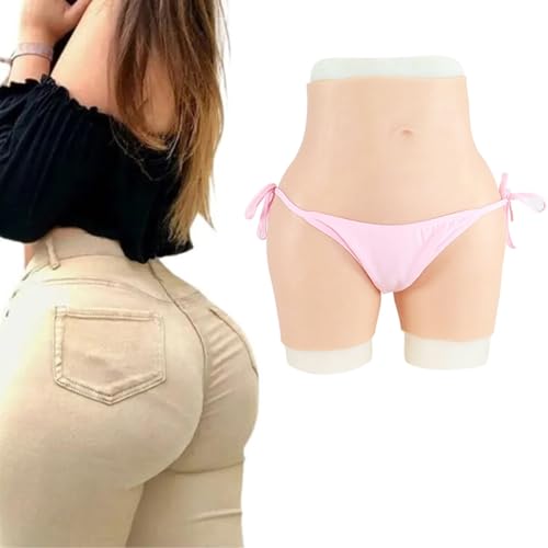 Adima Realistisches Silikon Höschen Hüften Body Shaper Enhancer gepolsterte Push Up Höschen Verstecken Gaff Boxershorts für Transgender,Ivory White,Basic von Adima