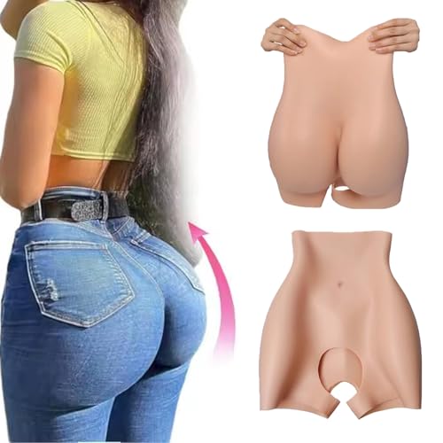 Adima Silikon Fake Butt Hose Frauen Hüfte Lifting Shaper Kontrolle Höschen Gesäß gepolsterte Push Up Hosen für Crossdresser,Color1,M von Adima