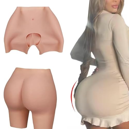 Adima Silikon Fake Butt Hose Offener Schritt Gesäß Shaper Control Shorts Hüftverstärker Höschen Fake Ass für Frauen,Natrual,M1 von Adima