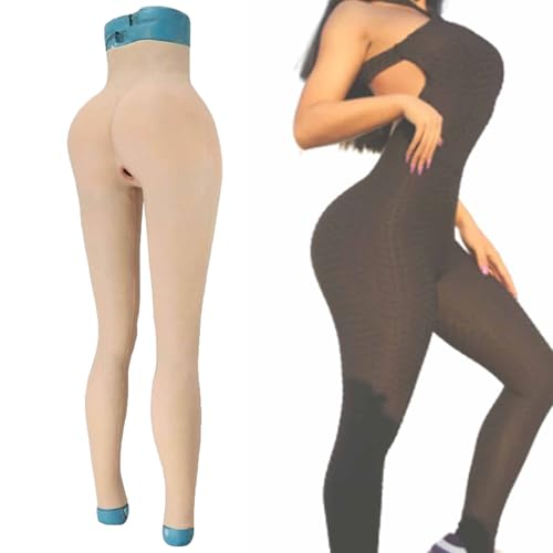 Adima Silikon Hosen Po Shaper Lifter Hüftverbesserer Unterwäsche Sissy Hiding Gaff Fake Pussy Realistische knöchellange Hose,Wheat Colored,Basic von Adima