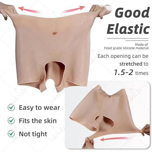 Adima Silikon Hüft Enhancer Hosen Offener Schritt Gefälschte Hintern Hosen Lift Gesäß Shaper Control Shorts für Crossdresser Frau,Braun,1.2cm von Adima