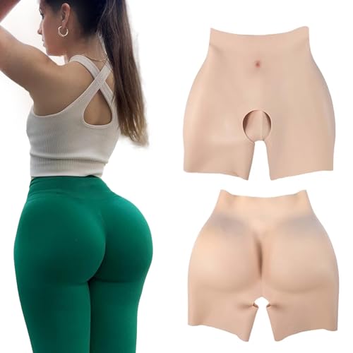 Adima Silikon-Hüftverstärker-Kontrollunterwäsche Po-Verdickungs-Lift-Shapewear Gesäß-Hüftpolster, Hebehöschen für Frauen,Braun,One Size von Adima