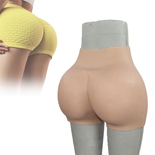 Adima Vollsilikon Höschen für Crossdresser Bekleidung Mann zu Frau Gefälschte Arsch Butt Pads Lifter Shaper Control Hosen für Frauen,Girly White,One Size von Adima