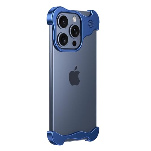 AdirMi Hülle für iPhone 13/13 Pro/13 Pro Max, Ultraschlanke Aromatherapie-Hülle mit Aluminiumrahmen, Leicht, 9H-Linsenschutz,Blue,13 Pro Max von AdirMi