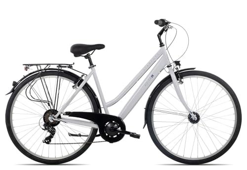 Adler Stanford Trapez 28 Zoll 7-Gang Damenfahrrad Citybike mit robustem Stahlrahmen, Farbe:Weiss, Rahmengröße:50 cm, Laufradgröße:28 Zoll von Adler