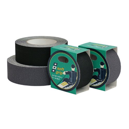 Admiral Tapes, Gewebe Tape Soft, Grip Antirutschstreifen 50 mm x 4 m, Schwarz, 56187 von Admiral Tapes