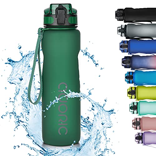 Adoric Sport Trinkflasche, [BPA Frei Tritan] 1L Auslaufsicher Kunststoff Wasserflasche Sport, Sportflasche Fahrrad für Camping Freien, Outdoor, Yoga, Gym von Adoric